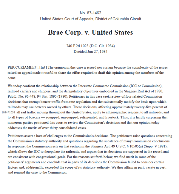 BRAE vs. Unites States